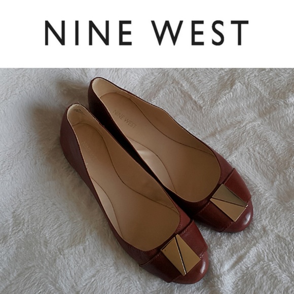 NWOT Nine West Corqui brown leather flats 11M - Picture 5 of 8